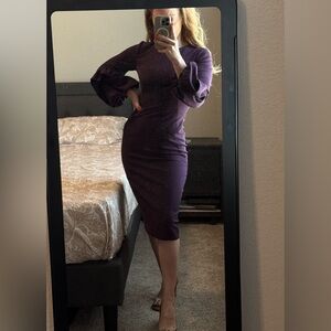 Antonio Melani dark purple midi dress, size 0